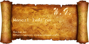 Wenczl Ivána névjegykártya